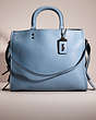 COACH®,RESTORED ROGUE,Glovetanned Pebble Leather,Slate/Pewter,Front View