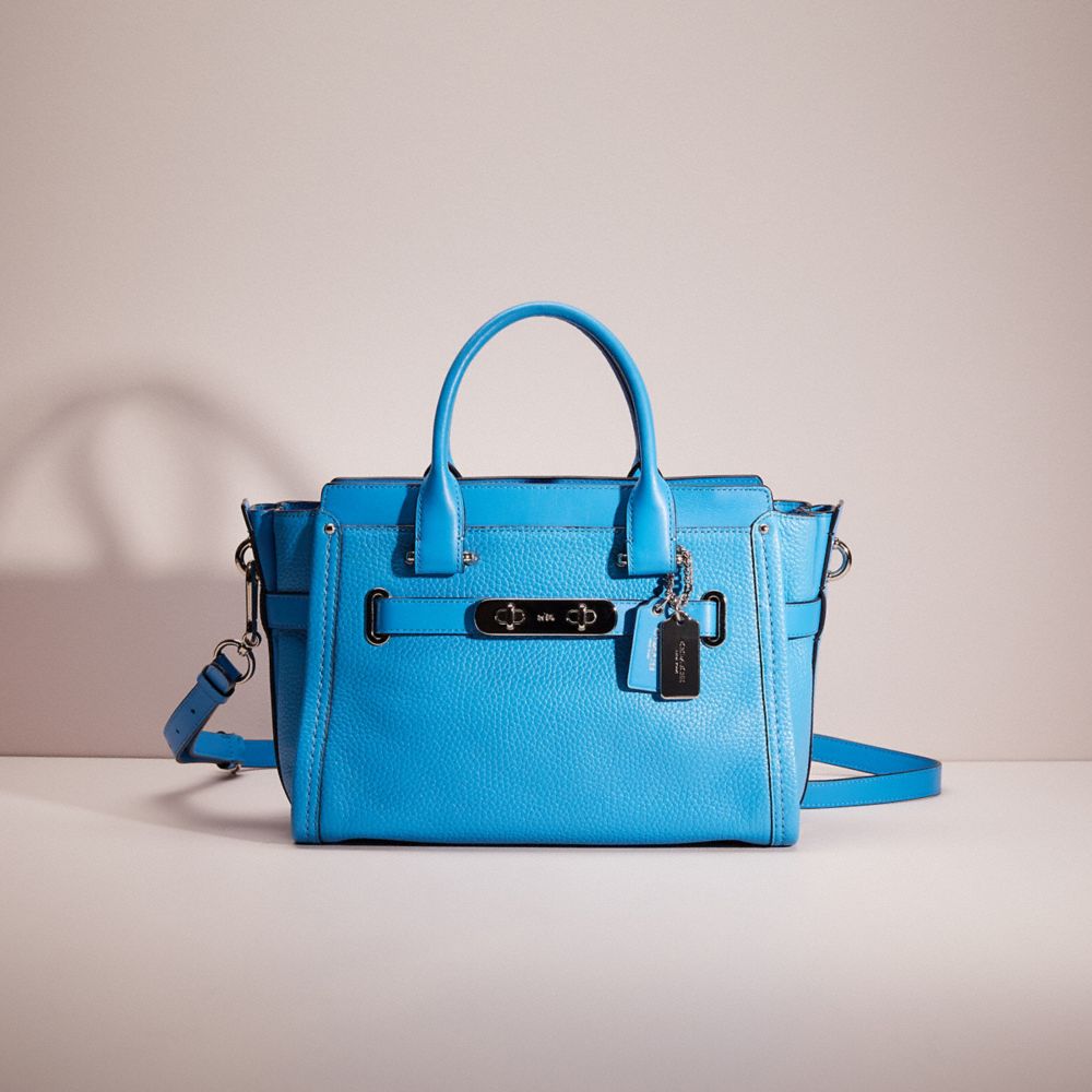 Coach swagger 27 satchel mineral blue sale