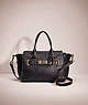 COACH®,RESTORED COACH SWAGGER 27,Pebble Leather,Medium,Light Gold/Black,Front View