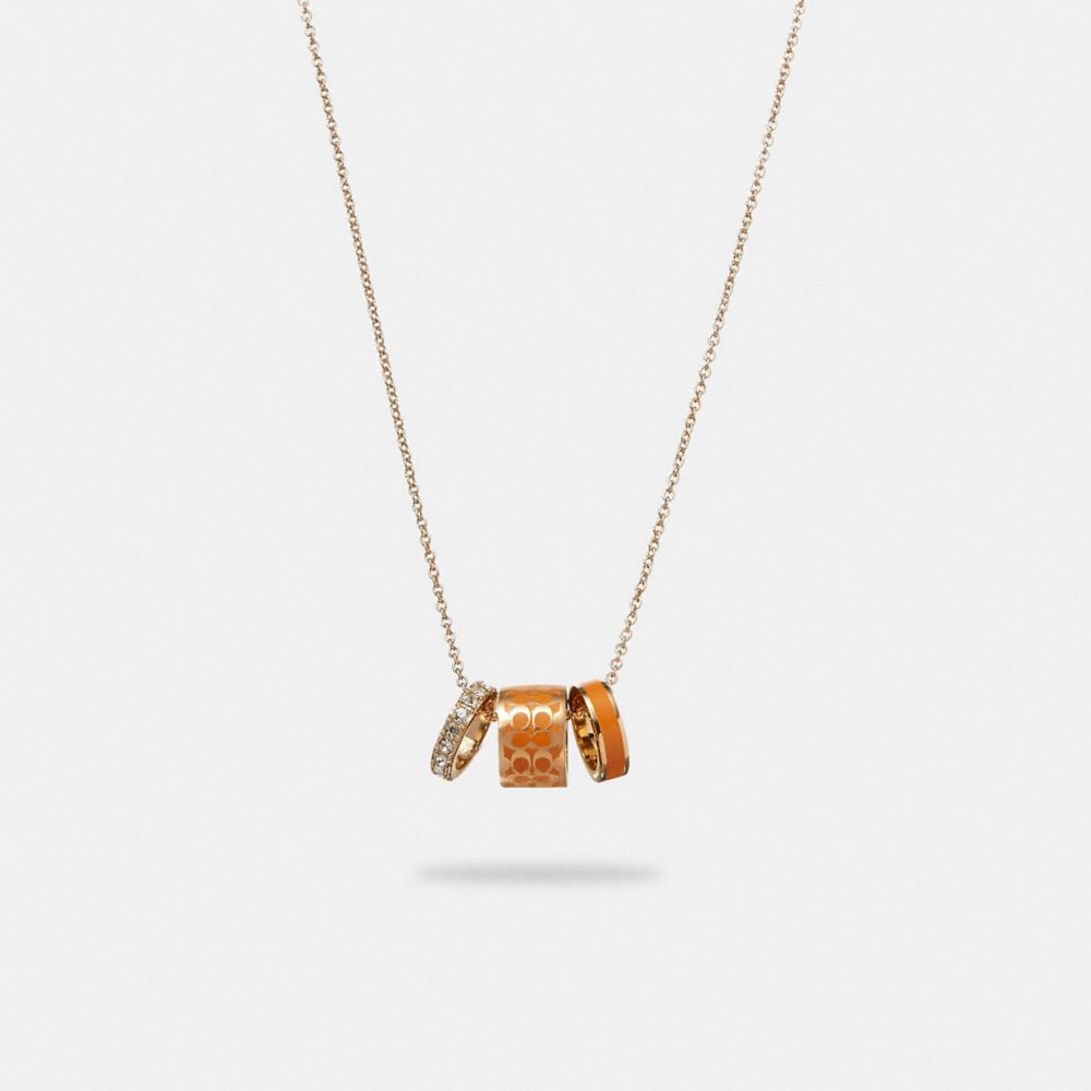 COACH®,シグネチャー ネックレス,ネックレス,ｺﾞｰﾙﾄﾞ/ｲｴﾛｰ