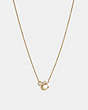 COACH®,SIGNATURE CRYSTAL CLUSTER NECKLACE,Brass,Gold,Front View