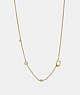 COACH®,SIGNATURE CRYSTAL NECKLACE,Brass,Gold,Front View