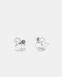 COACH®,SIGNATURE CRYSTAL CLUSTER STUD EARRINGS,Brass,Silver/Black,Front View
