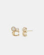 COACH®,SIGNATURE CRYSTAL CLUSTER STUD EARRINGS,Brass,Gold,Front View