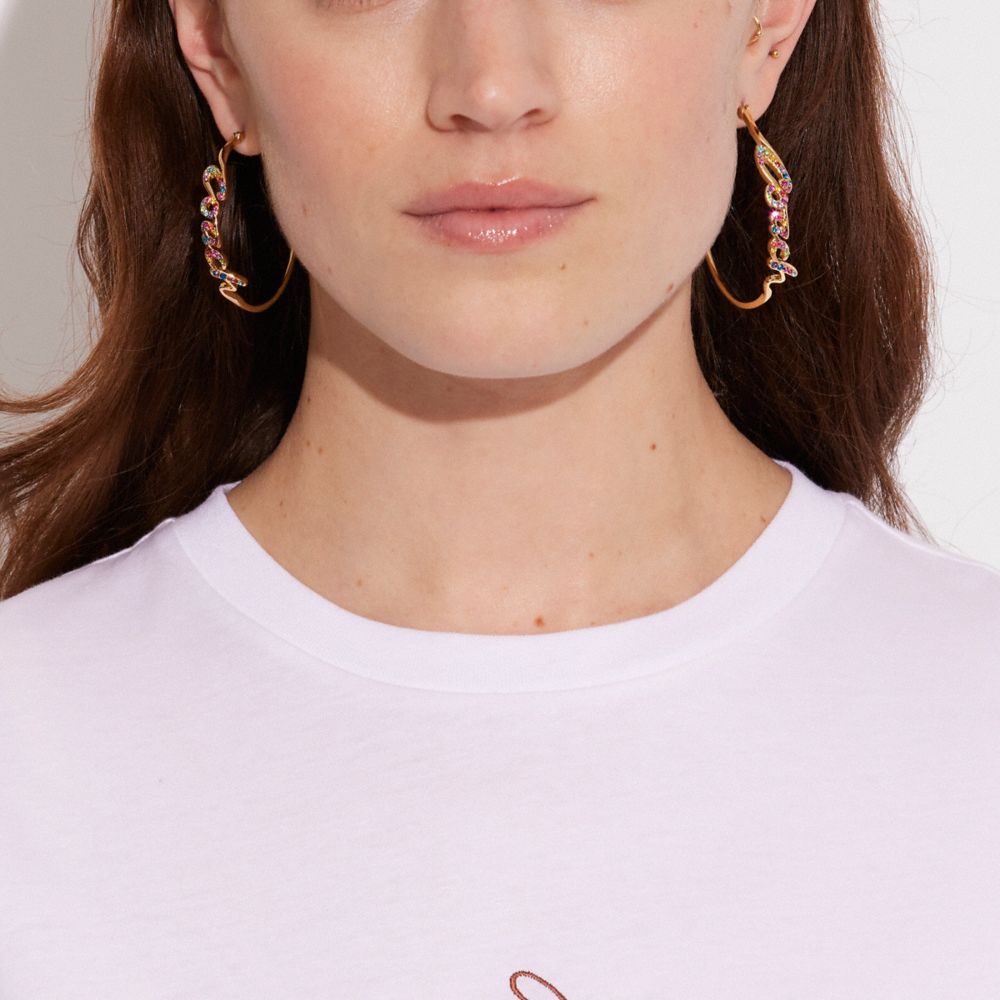 Boucles D'oreilles Créoles Script Signature