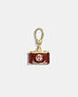 COACH®,CAMERA CHARM,Enamel/Plated Brass,Burgundy Multi,Front View