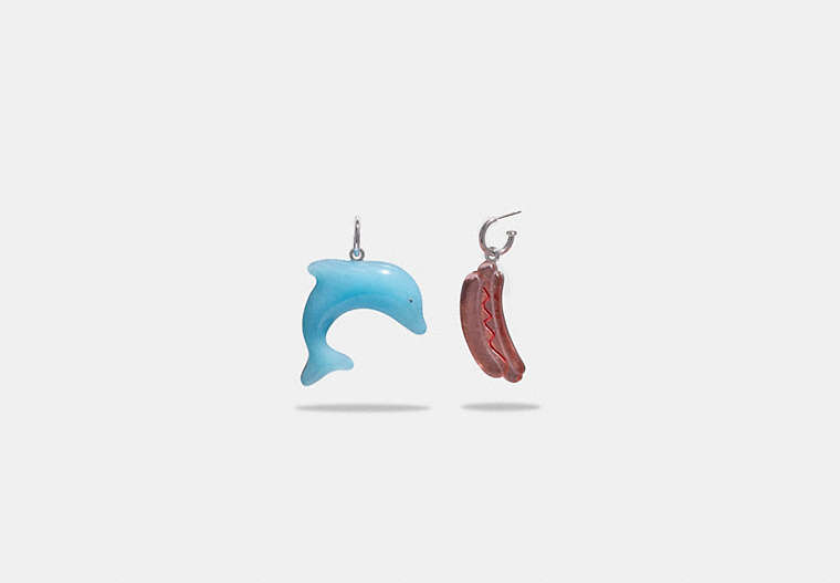 Boucles d’oreilles dépareillées hot-dog et dauphin