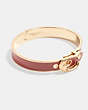 COACH®,SIGNATURE BUCKLE BANGLE,enamel,Mini,Gold/Red,Front View