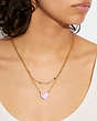 Enamel Signature Heart Double Chain Necklace
