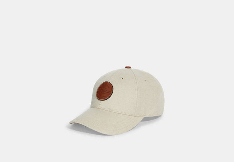 COACH®,CANVAS BASEBALL CAP,Natural,Front View