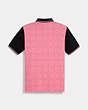 COACH®,COLORBLOCK SIGNATURE POLO,Pink,Back View