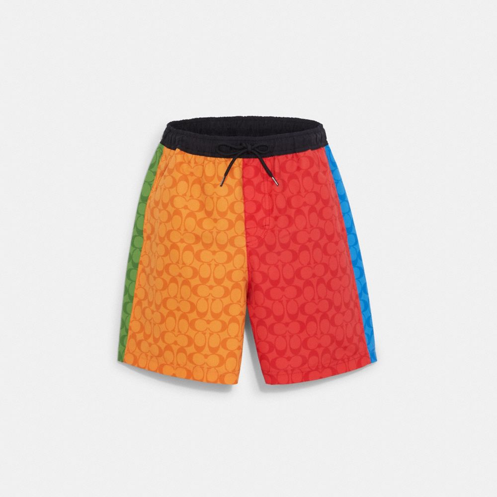 COACH®  Colorblock Signature Swim Trunks