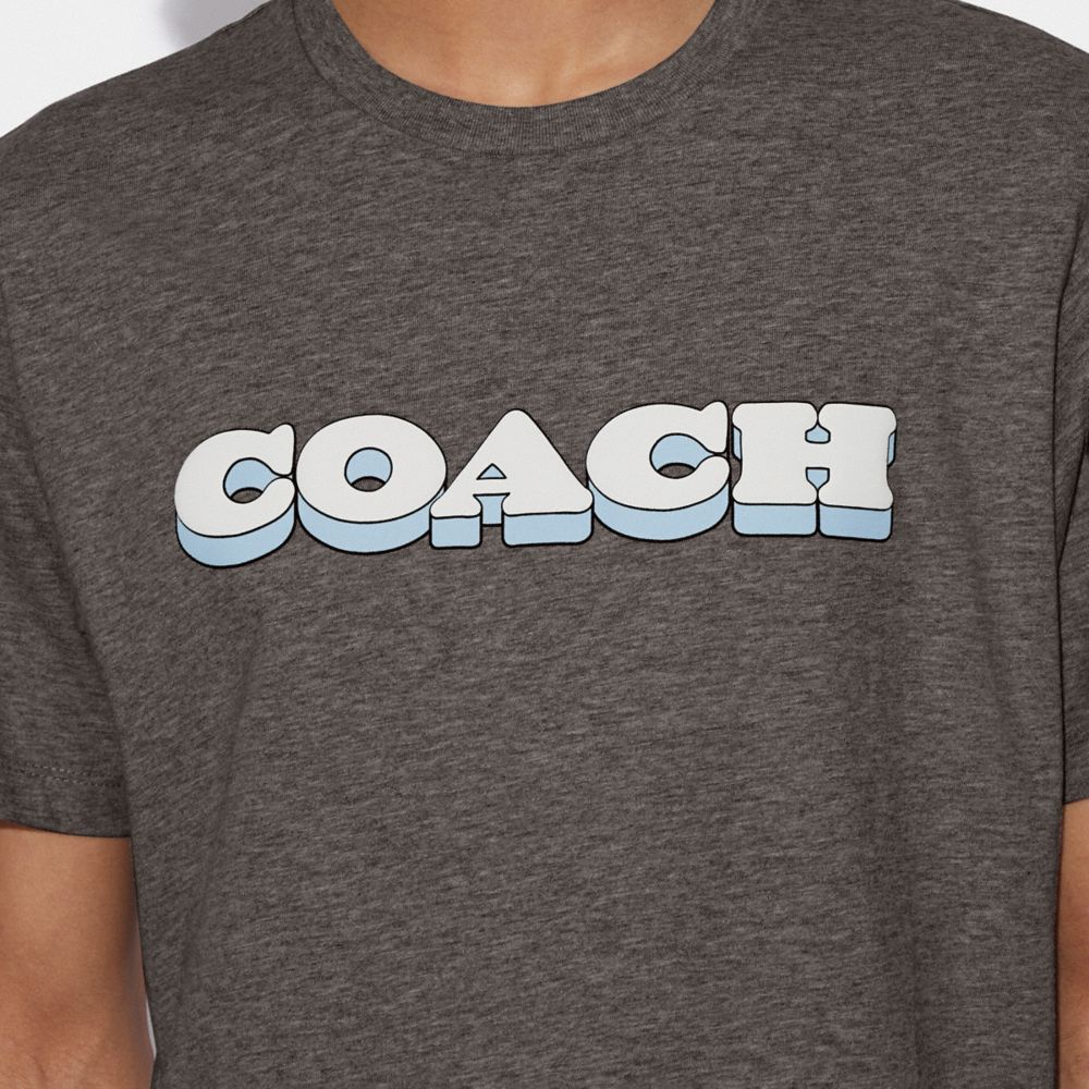 coach Signature T Shirt Heather Grey Green 