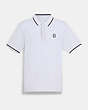 COACH®,POLO WITH SIGNATURE DETAILS,cotton,Bright White,Front View