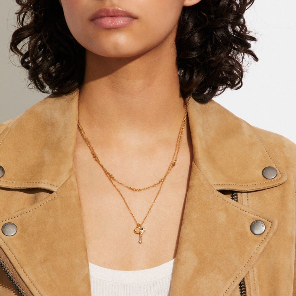 COACH® | Double Chain Key Necklace