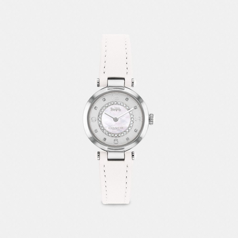 COACH®,CARY WATCH, 26MM,White,Front View