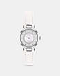 COACH®,CARY WATCH, 26MM,Leather,White,Front View