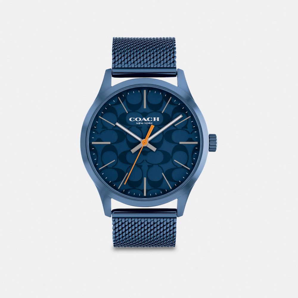 COACH®,BAXTER WATCH, 39MM,Navy,Front View