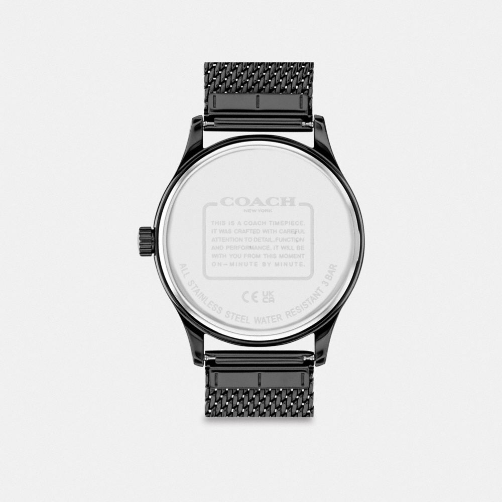 COACH®,BAXTER WATCH, 39MM,Black,Back View