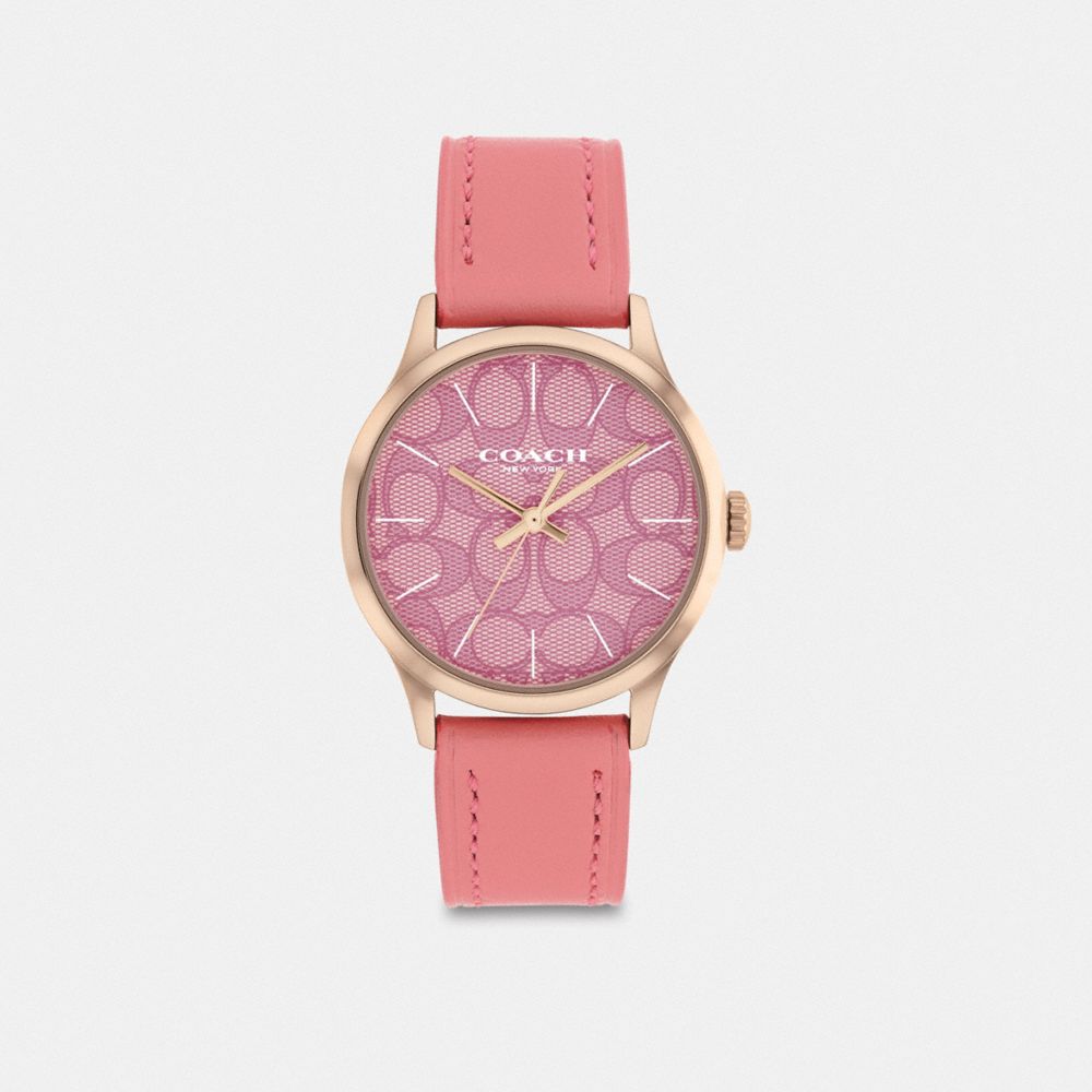 COACH®,RUBY WATCH, 32MM,Pink,Front View