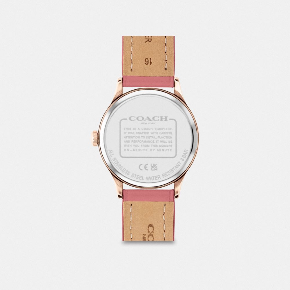 COACH®,RUBY WATCH, 32MM,Pink,Back View