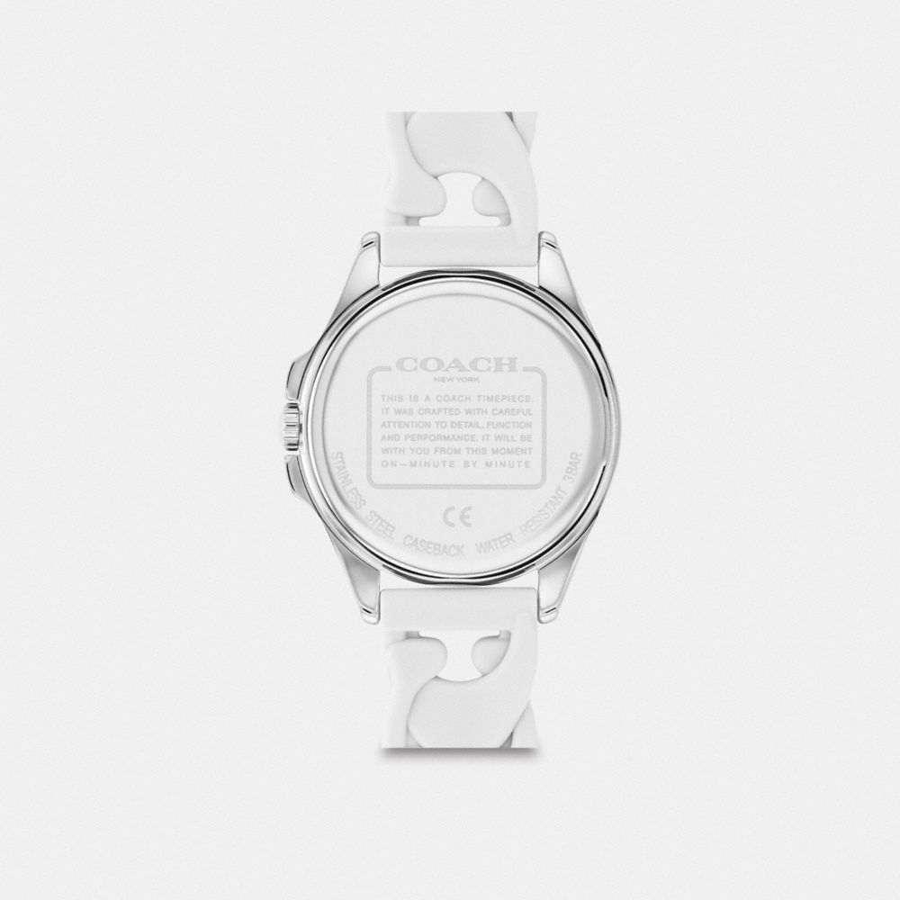 COACH®,LIBBY WATCH, 34MM,White,Back View