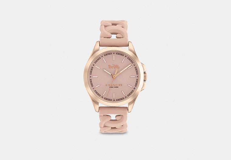 COACH®,LIBBY WATCH, 34MM,Pink,Front View