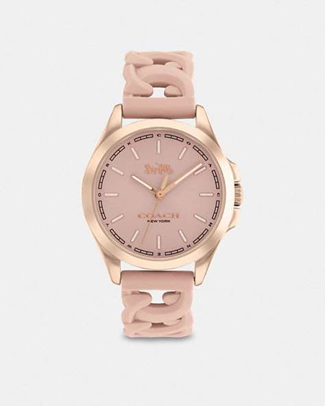 COACH®,LIBBY WATCH, 34MM,Pink,Front View