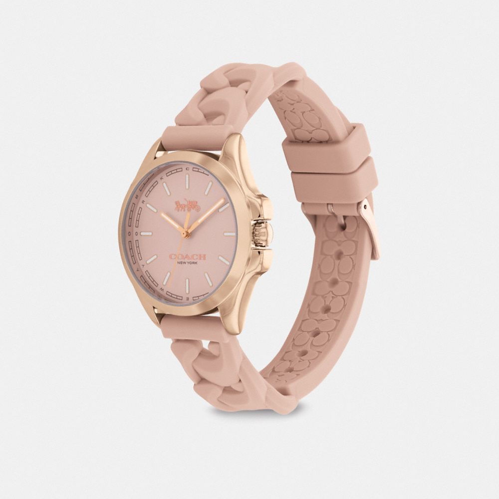 COACH®,MONTRE LIBBY, 34MM,ROSE,Angle View