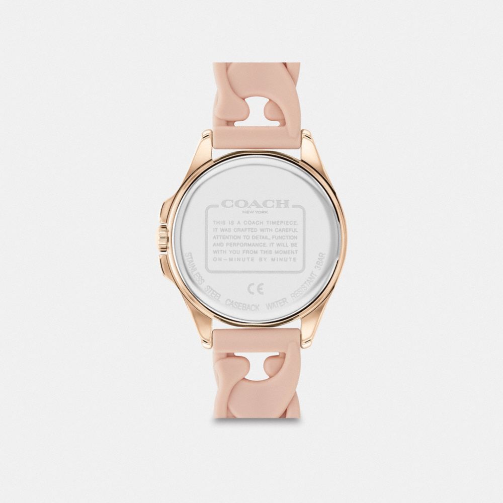 COACH®,LIBBY WATCH, 34MM,Pink,Back View