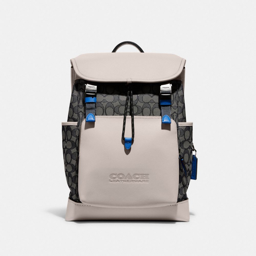 COACH®  League Flap Backpack In Signature Canvas With Camo Print