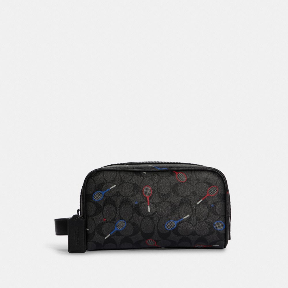 Gucci Monogram Signature Striped Toiletry Bag in Black for Men