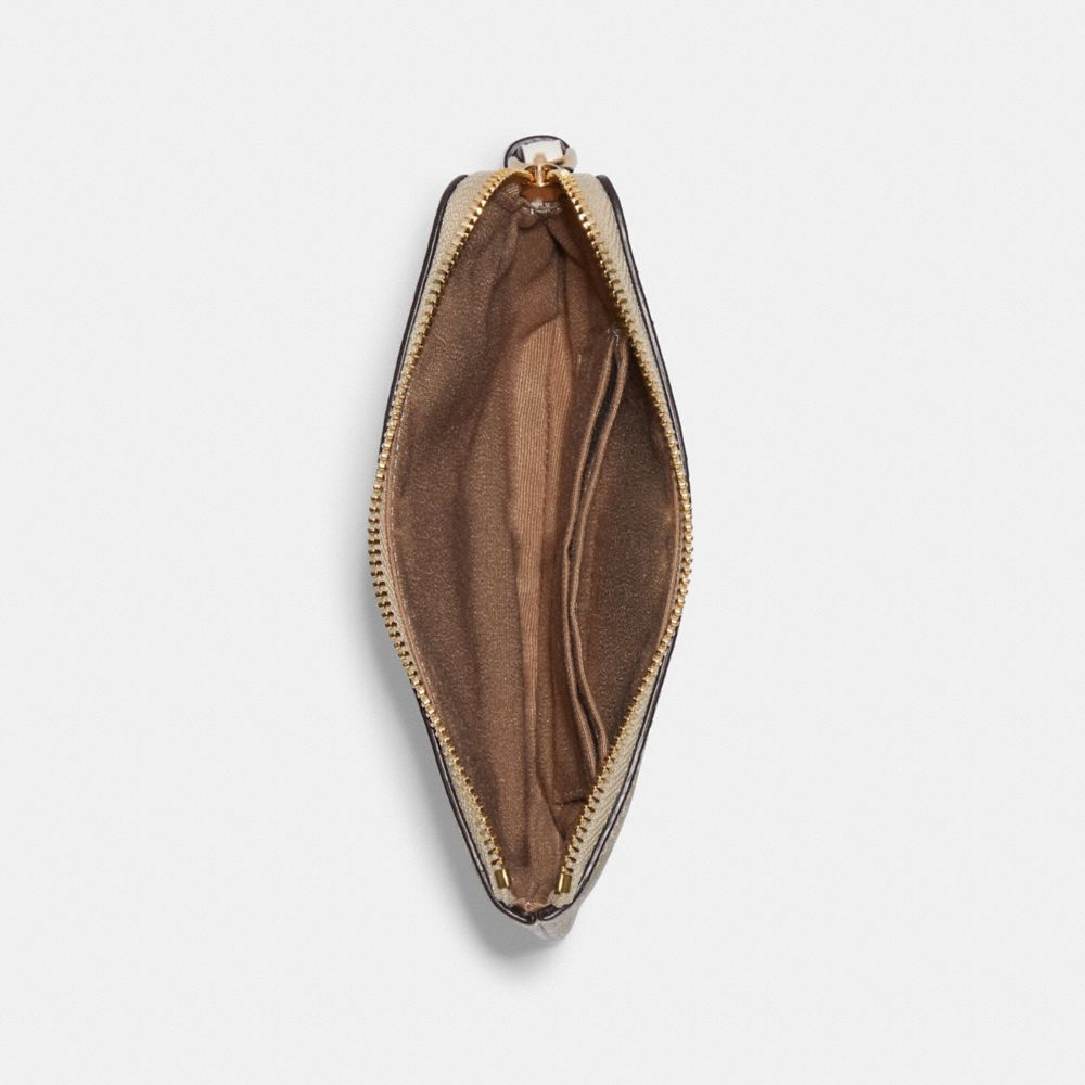 Corner Zip Wristlet In Signature Canvas With Pear