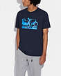 COACH®,SPRAY PRINT HORSE AND CARRIAGE T-SHIRT,Sky Captain,Scale View