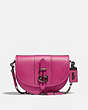 COACH®,RESTORED SADDLE 20,Small,Pewter/Fuchsia,Front View