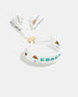 COACH®,ICE CREAM BEADED BRACELET,Plated Brass,White/Gold,Front View
