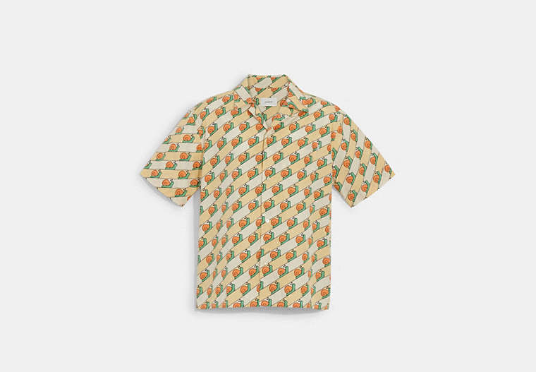 COACH®,SNAIL CAMP T-SHIRT IN ORGANIC COTTON,cotton,Yellow,Front View