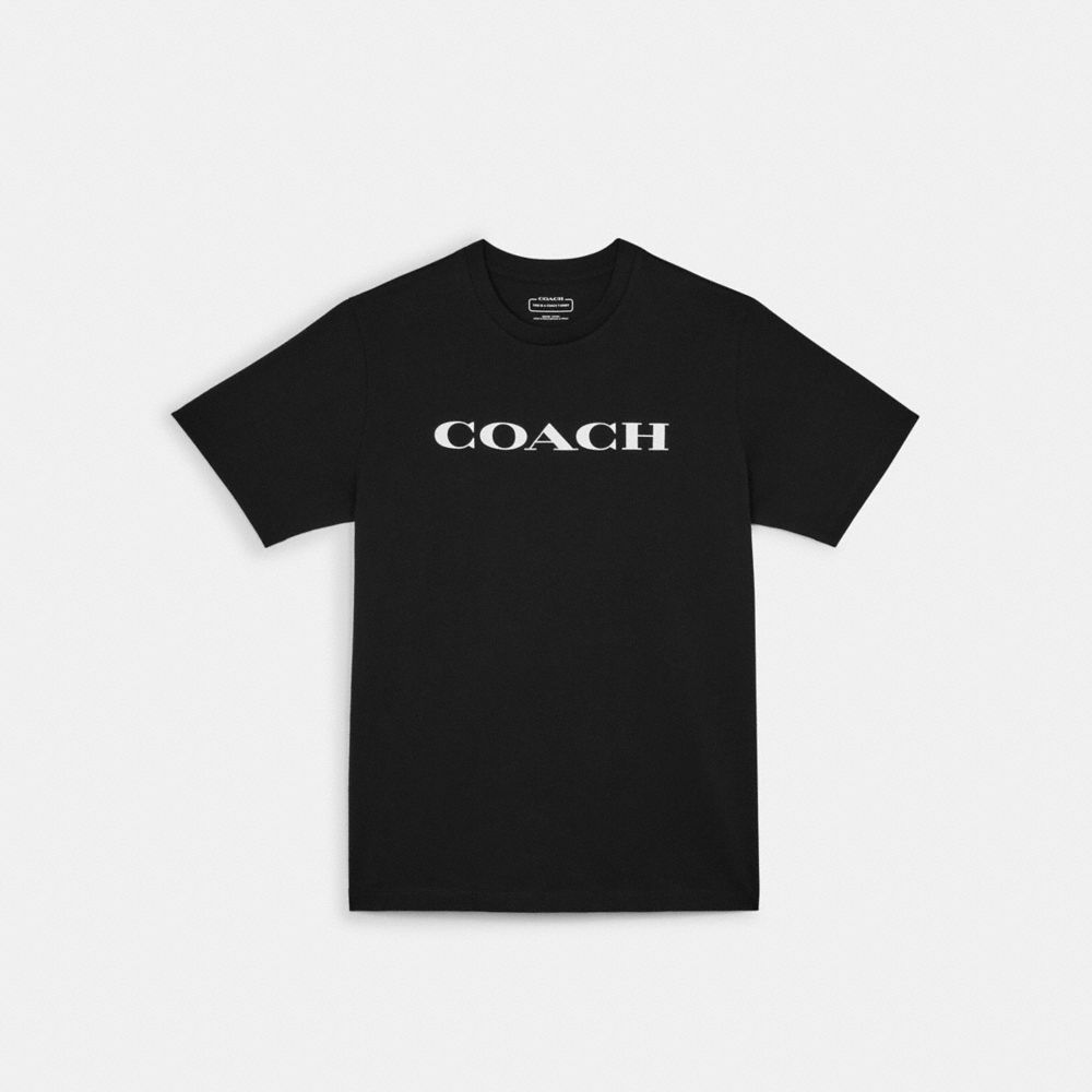 COACH®,ESSENTIAL T-SHIRT IN ORGANIC COTTON,Black,Front View