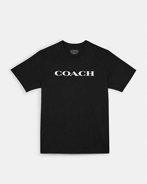 COACH®,ESSENTIAL T-SHIRT IN ORGANIC COTTON,Organic Cotton,Black,Front View