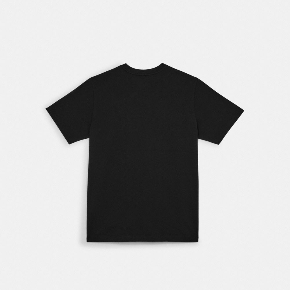 COACH®,ESSENTIAL T-SHIRT IN ORGANIC COTTON,Black,Back View