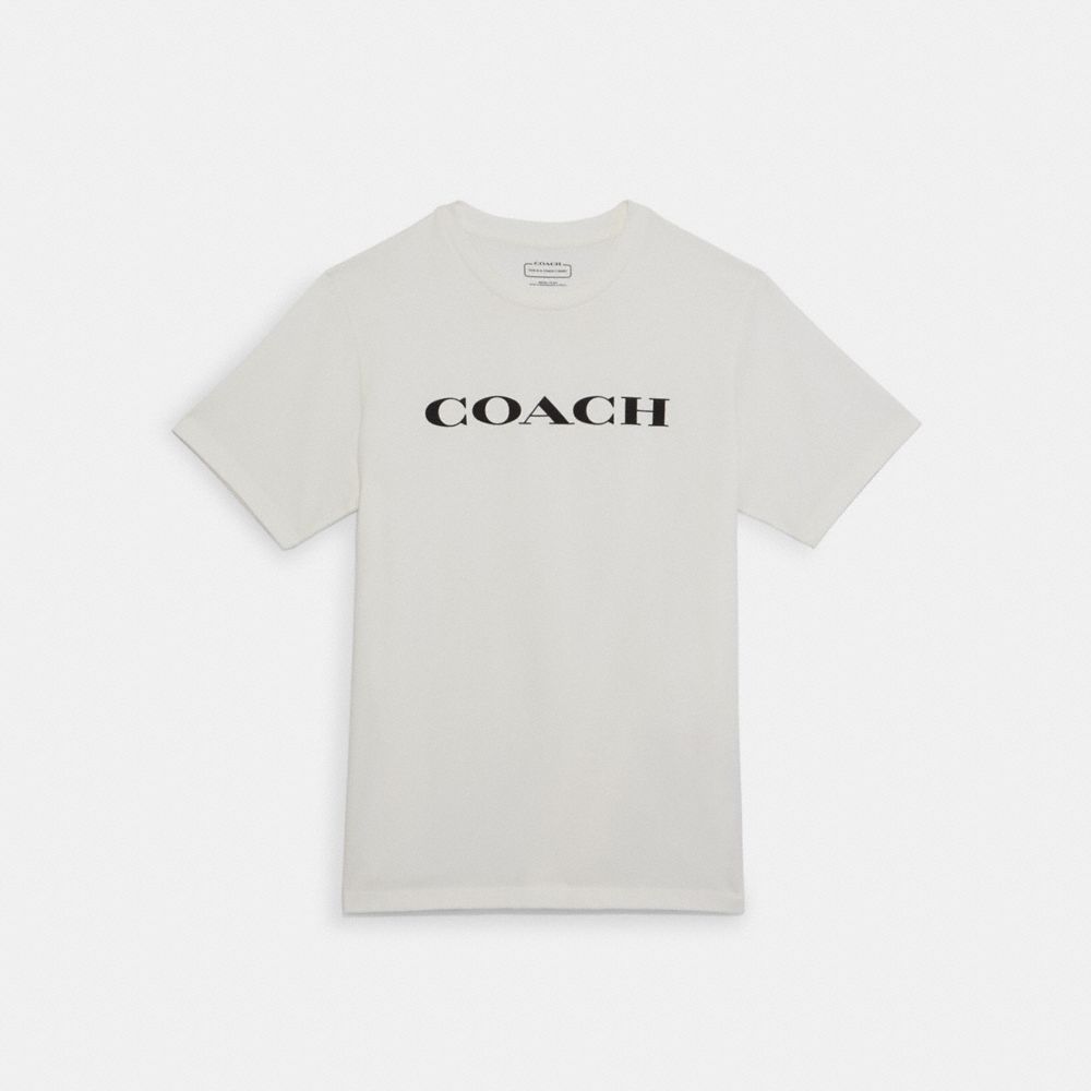 COACH®,T-SHIRT ESSENTIAL EN COTON BIOLOGIQUE,Coton organique,Blanc vif,Front View