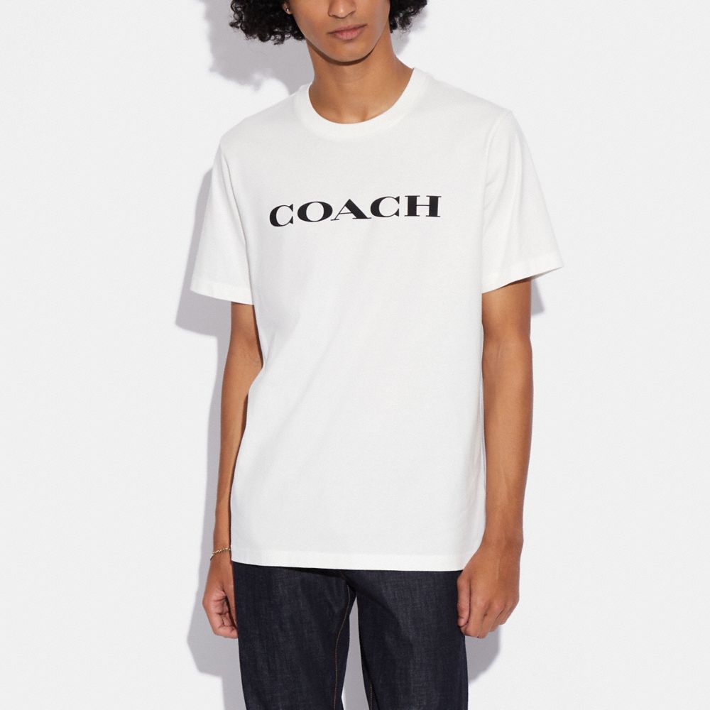 COACH®,ESSENTIAL T-SHIRT IN ORGANIC COTTON,Bright White,Scale View