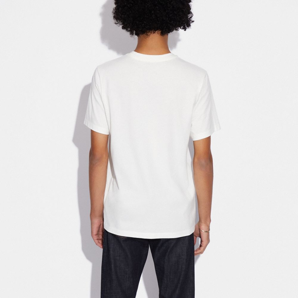 COACH®,ESSENTIAL T-SHIRT IN ORGANIC COTTON,Bright White,Scale View