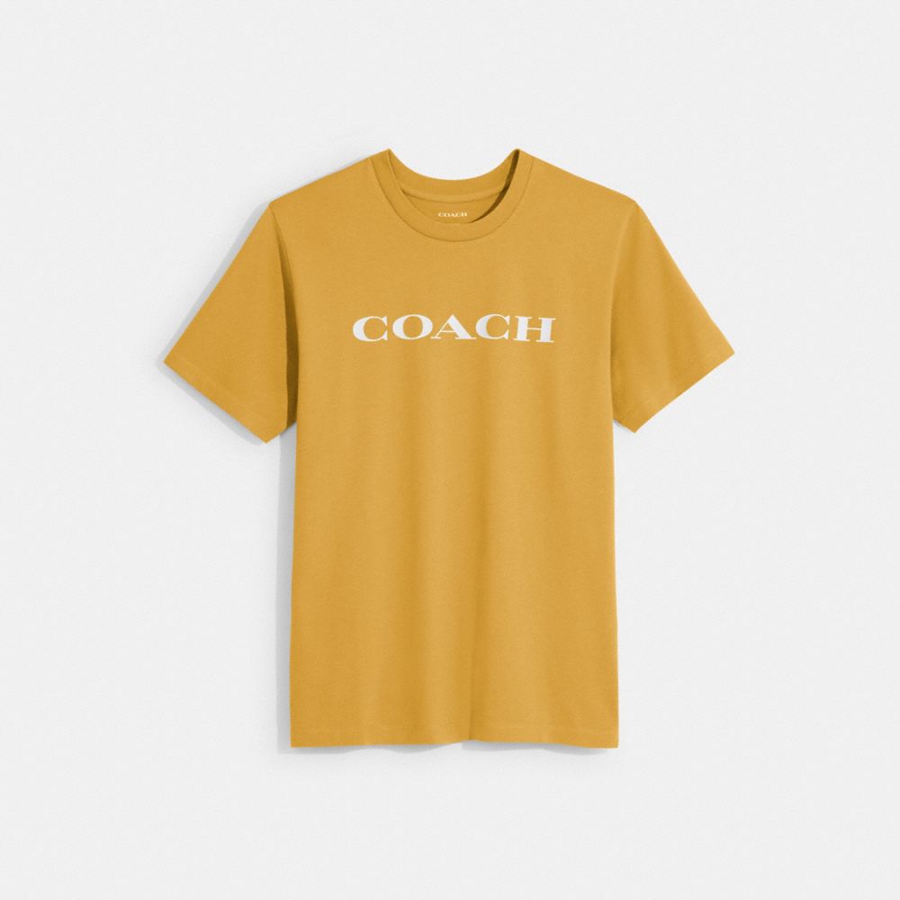 COACH®,ESSENTIAL T-SHIRT IN ORGANIC COTTON,Orange,Front View