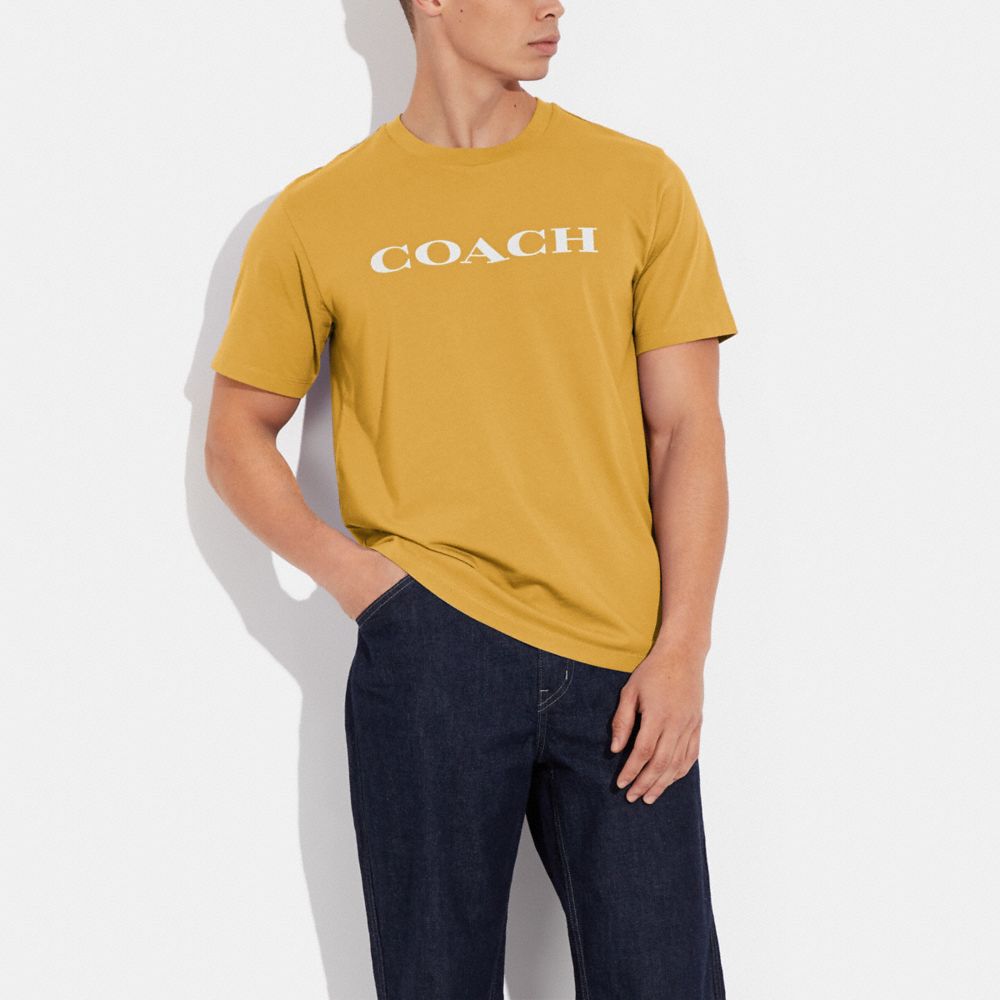 COACH®,ESSENTIAL T-SHIRT IN ORGANIC COTTON,Orange,Scale View