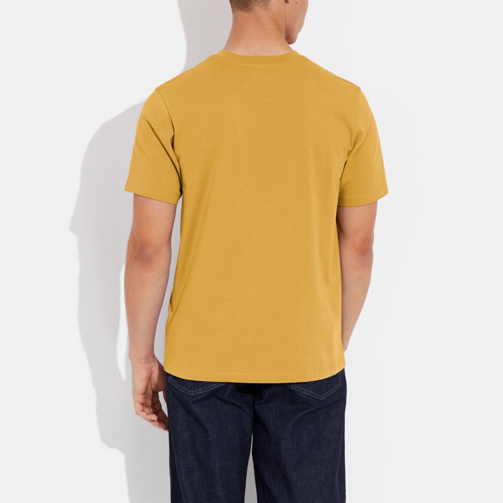 COACH®,ESSENTIAL T-SHIRT IN ORGANIC COTTON,Orange,Scale View