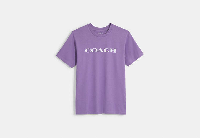 COACH®,ESSENTIAL T-SHIRT IN ORGANIC COTTON,Organic Cotton,Purple,Front View