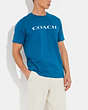 COACH®,ESSENTIAL T-SHIRT IN ORGANIC COTTON,Organic Cotton,Blue Sapphire,Scale View