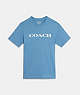 COACH®,ESSENTIAL T-SHIRT IN ORGANIC COTTON,Organic Cotton,Blue Heaven,Front View