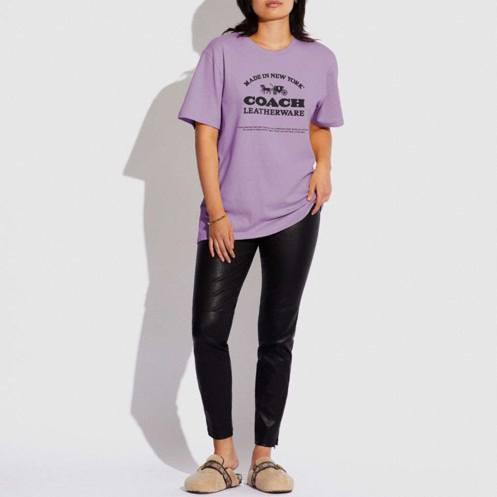 COACH®,MADE IN NEW YORK T-SHIRT,Organic Cotton,Lilac,Scale View